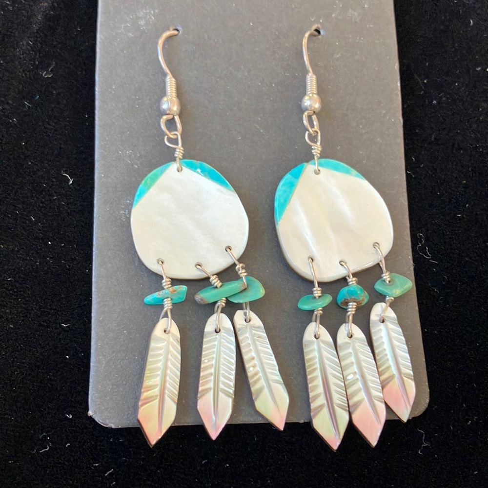 Handmade shell and turquoise beads bought directly from a Native American artist